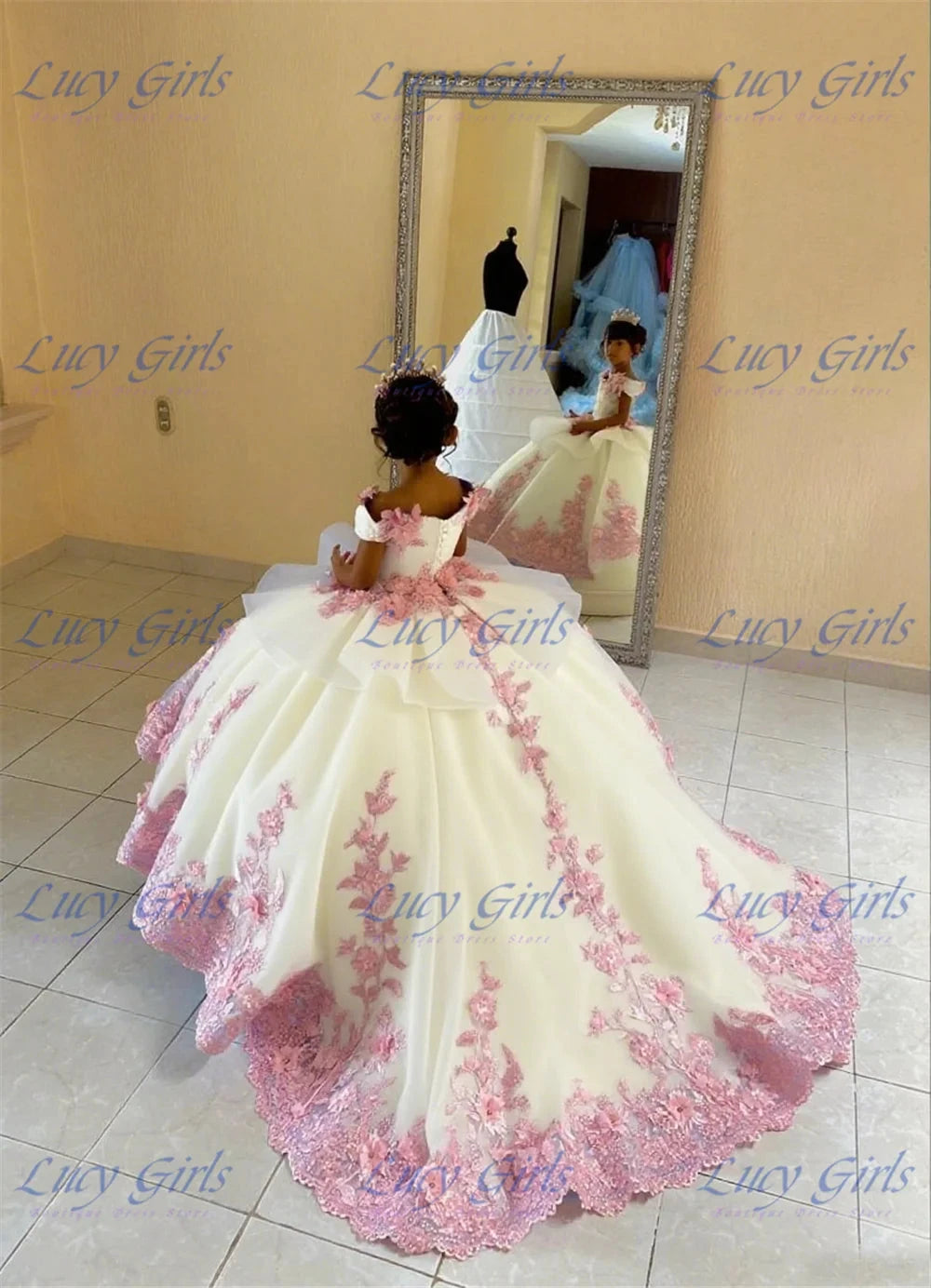 Luxurious Double Color Flower Girl Dress Wedding Dresses GlowCart