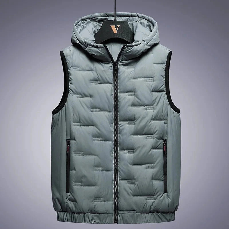 Down Cotton Vest Mens Early Spring Trend New Detachable Hat GlowCart