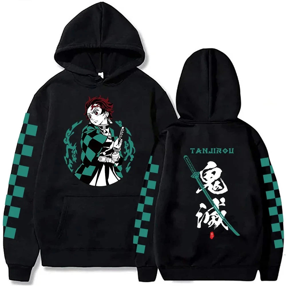 Harajuku Demon Slayer Plus Size Hoodie Kamado Nezuko Graphic GlowCart