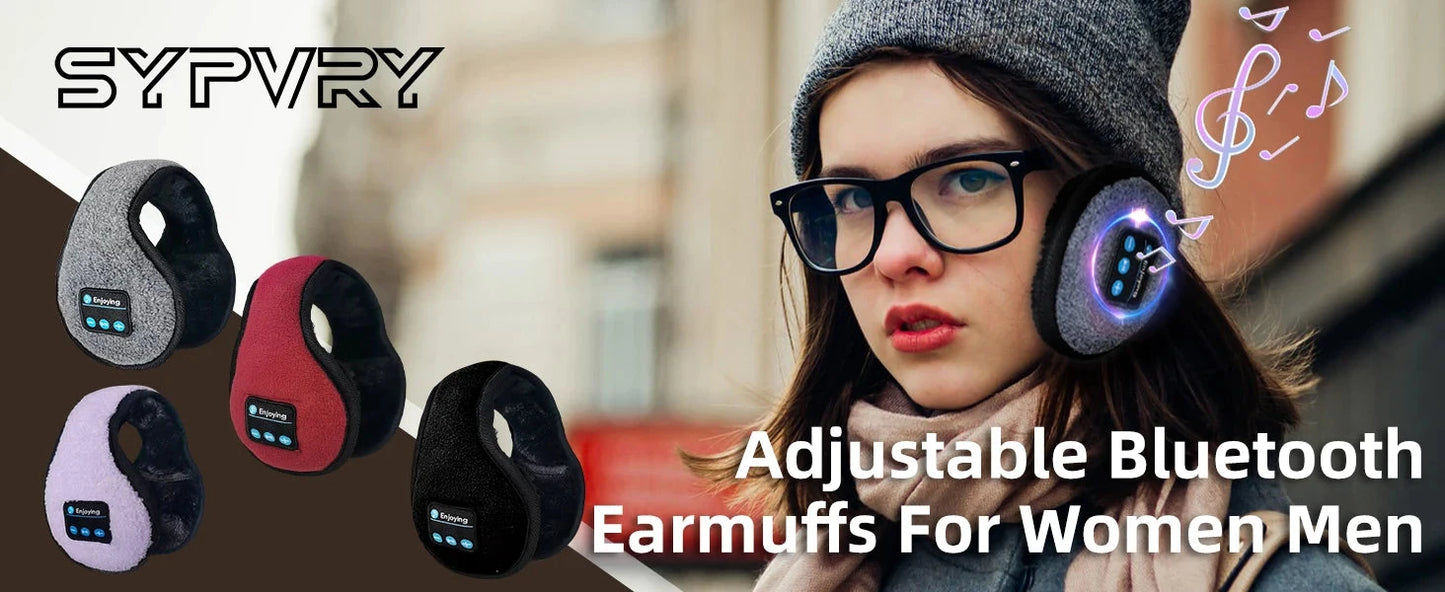 Wireless Adjustable Bluetooth Earmuffs Headphones Winter Ear GlowCart