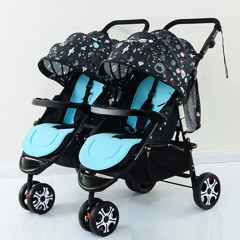 2025 Twin Baby Stroller Separable and Combinable, Foldable Stroller Enlarged and Widened, High-view Baby Stroller GlowCart