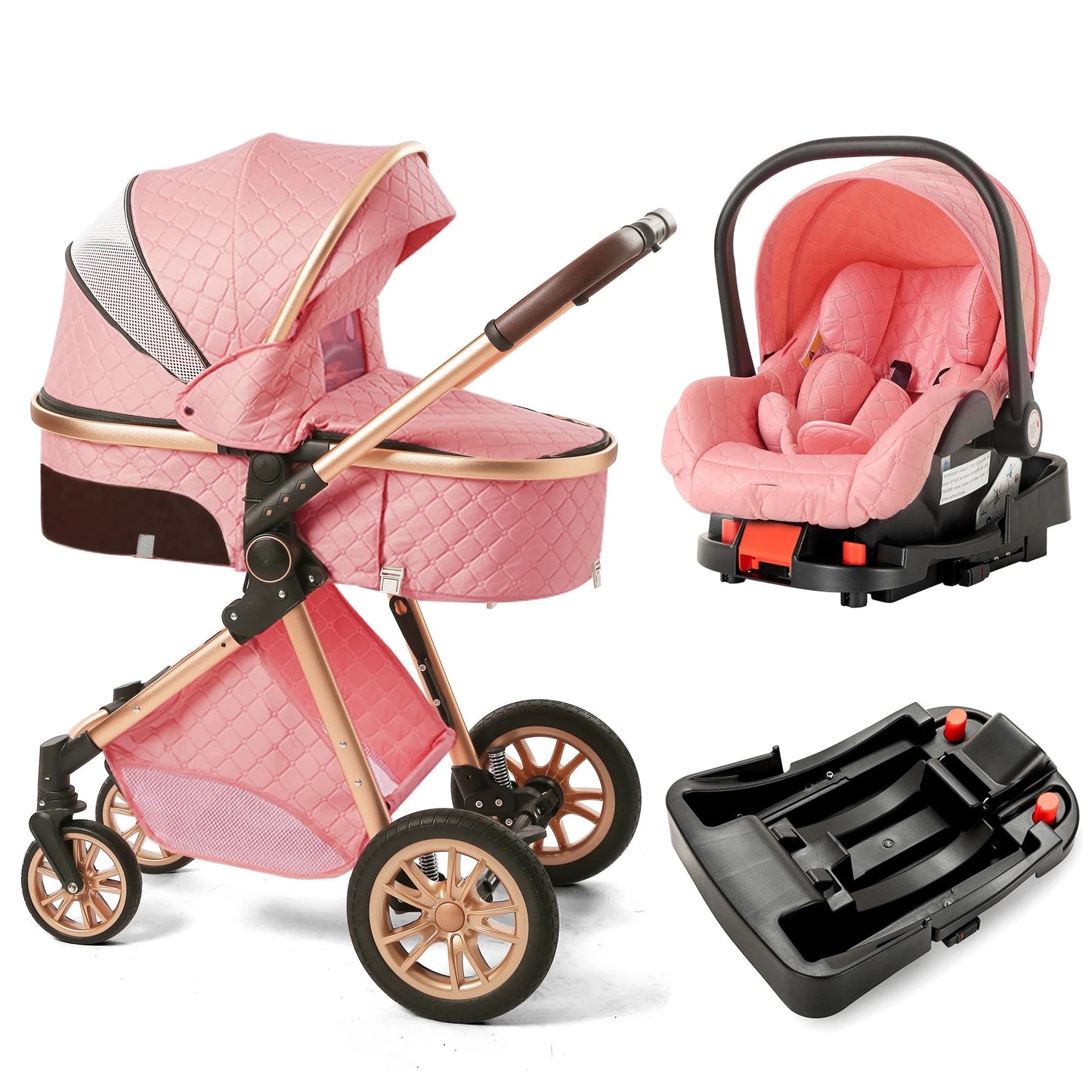 Luxury Baby Stroller High Landview 3 in 1 Baby Stroller Portable Baby Pushchair Baby Pram Baby Comfort for Newborn GlowCart
