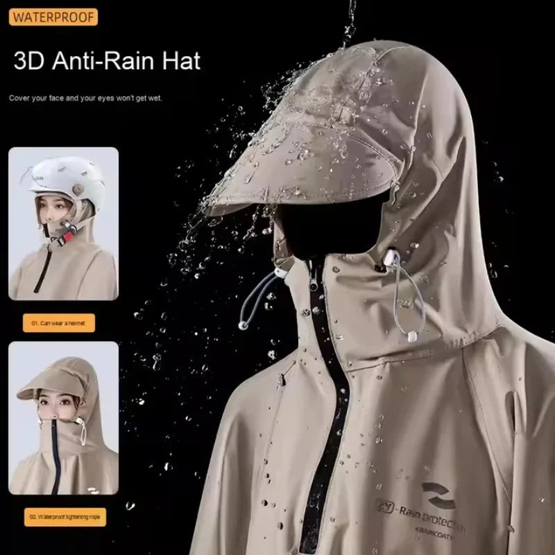 One-piece Long Motorcycle Raincoat Oxford Cloth Cycling GlowCart