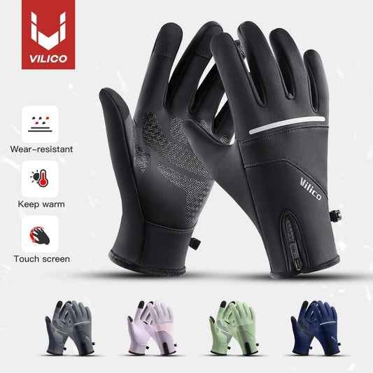 Winter Gloves Men Cycling Bike Women Thermal Fleece Cold Wind Waterproof Touch Screen Bicycle Warm Outdoor Running Skiing Mitten GlowCart