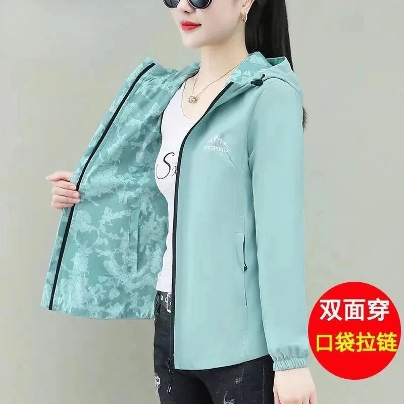 Double-Sided Windbreaker Mid-Length Women's Coat 2023 New GlowCart