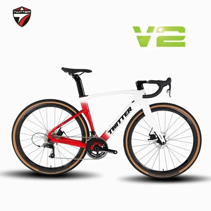 2025TWITTER GRAVEL V3 GEX-13Speed Electronically Shifting T900 Carbon Fiber Road Bike Hydraulic Disc Brakes велосипеды bicicleta GlowCart