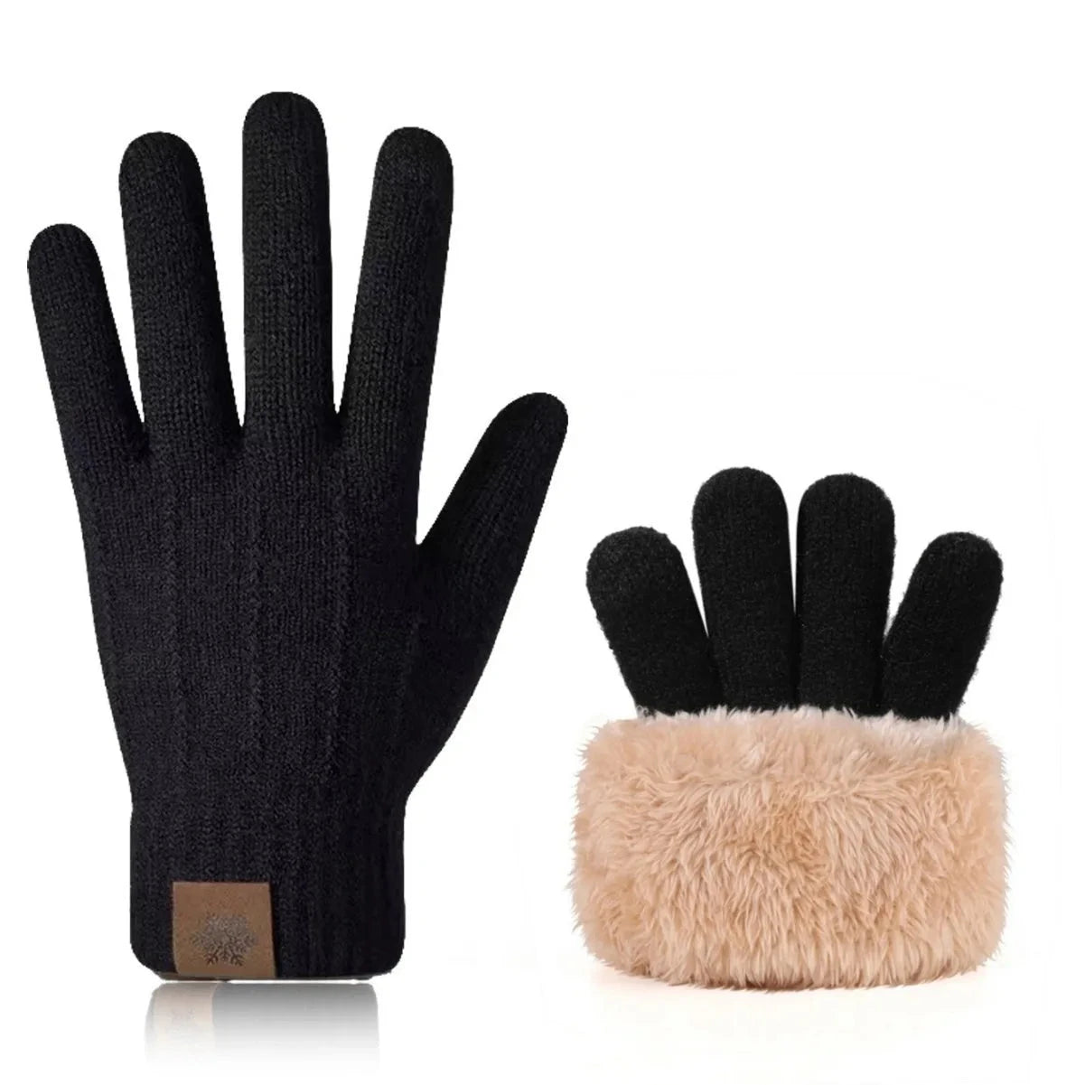 Touch Screen Gloves for Men Women, Winter Warm Flece Lined Knit Gloves, Stretchable Thickened Skiing Travel Gloves GlowCart