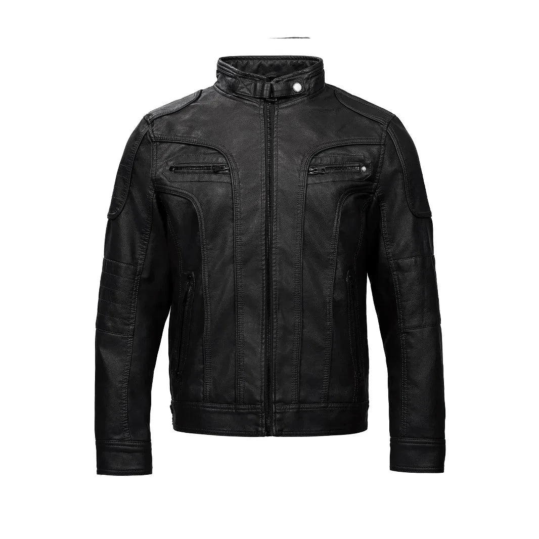 Men's PU Leather Jacket Motorcycle Jacket Autumn Winter GlowCart