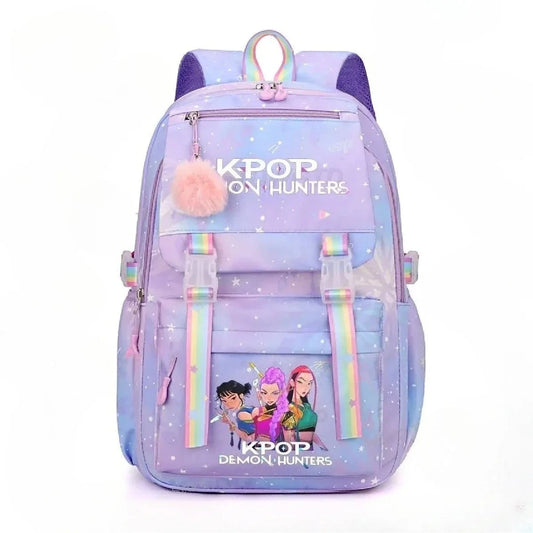 Hot Miniso KPop Demon Hunters Daily Bagpack Hot Movie Print Backpacks for Girl Boy K-Pop Fashion Casual Students School Backpack GlowCart