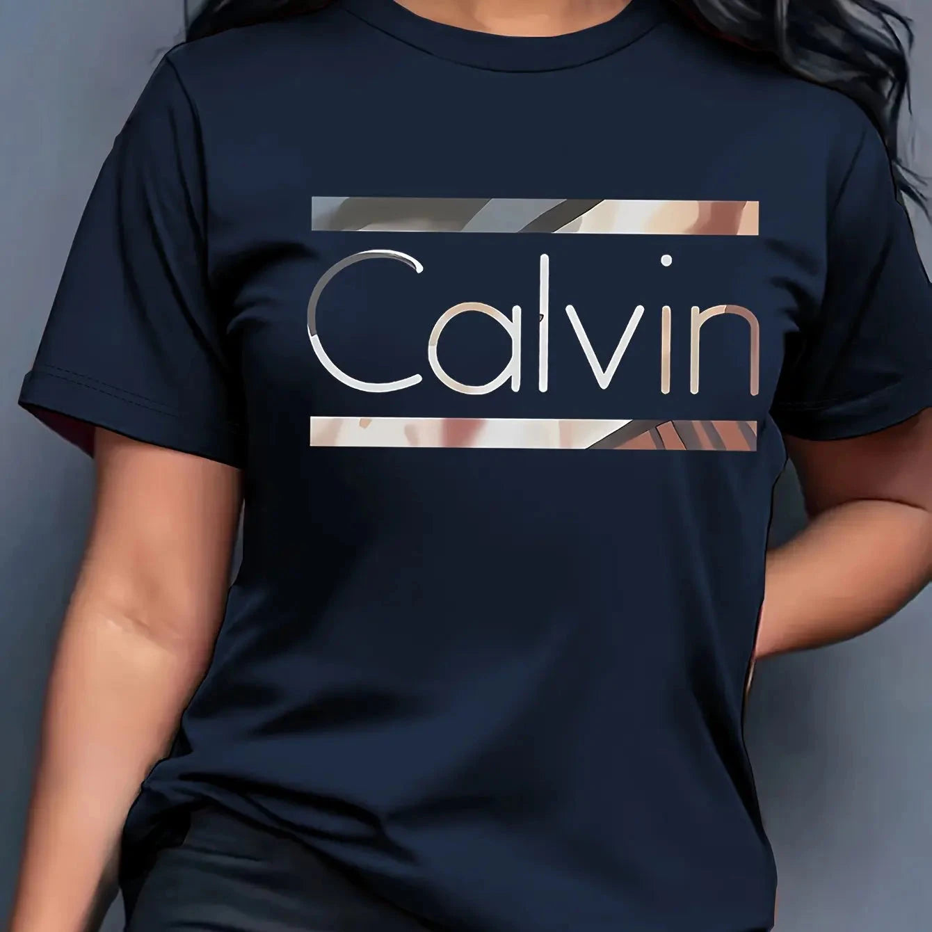 Women's Summer 100% Cotton Fashion Casual Calvin Letter GlowCart