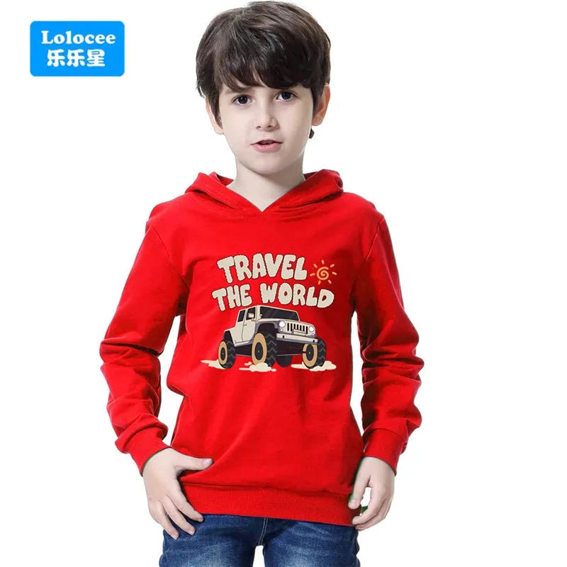 Boy Girl New York U.S.A City Hoodies Fashion Letter Printed Graphic Hooded Sweatshirts Kids Loose Pullover Sportwear ZMNY3 GlowCart