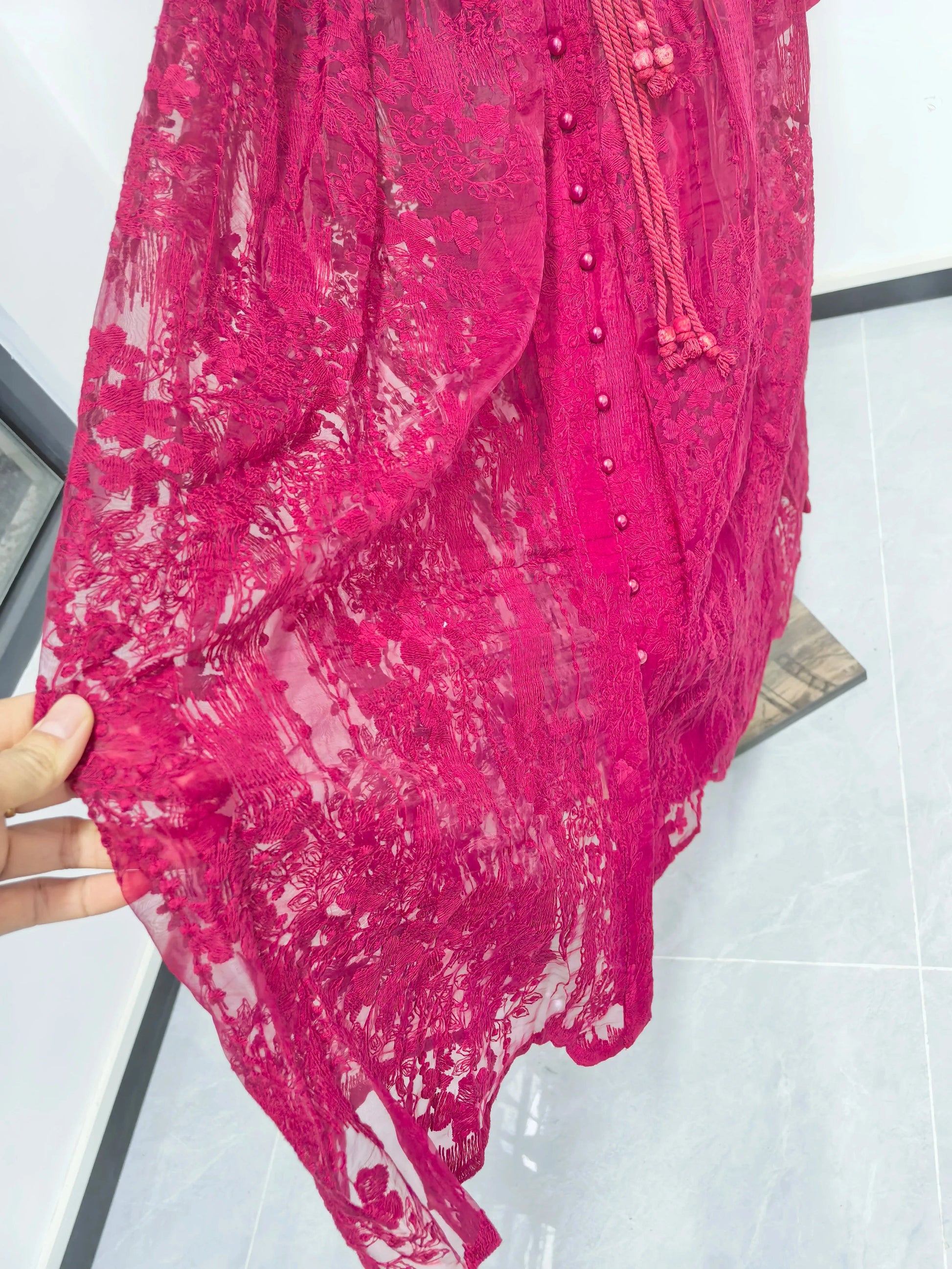 Luxury Embroidery Formal Dresses Women Summer Autumn Lantern GlowCart