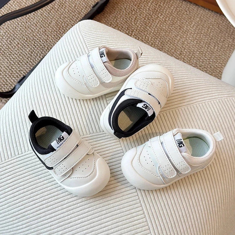 2025 Spring Autumn New Learning Walk Shoes New Winter Style Boys Girls Soft Bottom Anti-Slip Surface Kids Board Shoes GlowCart