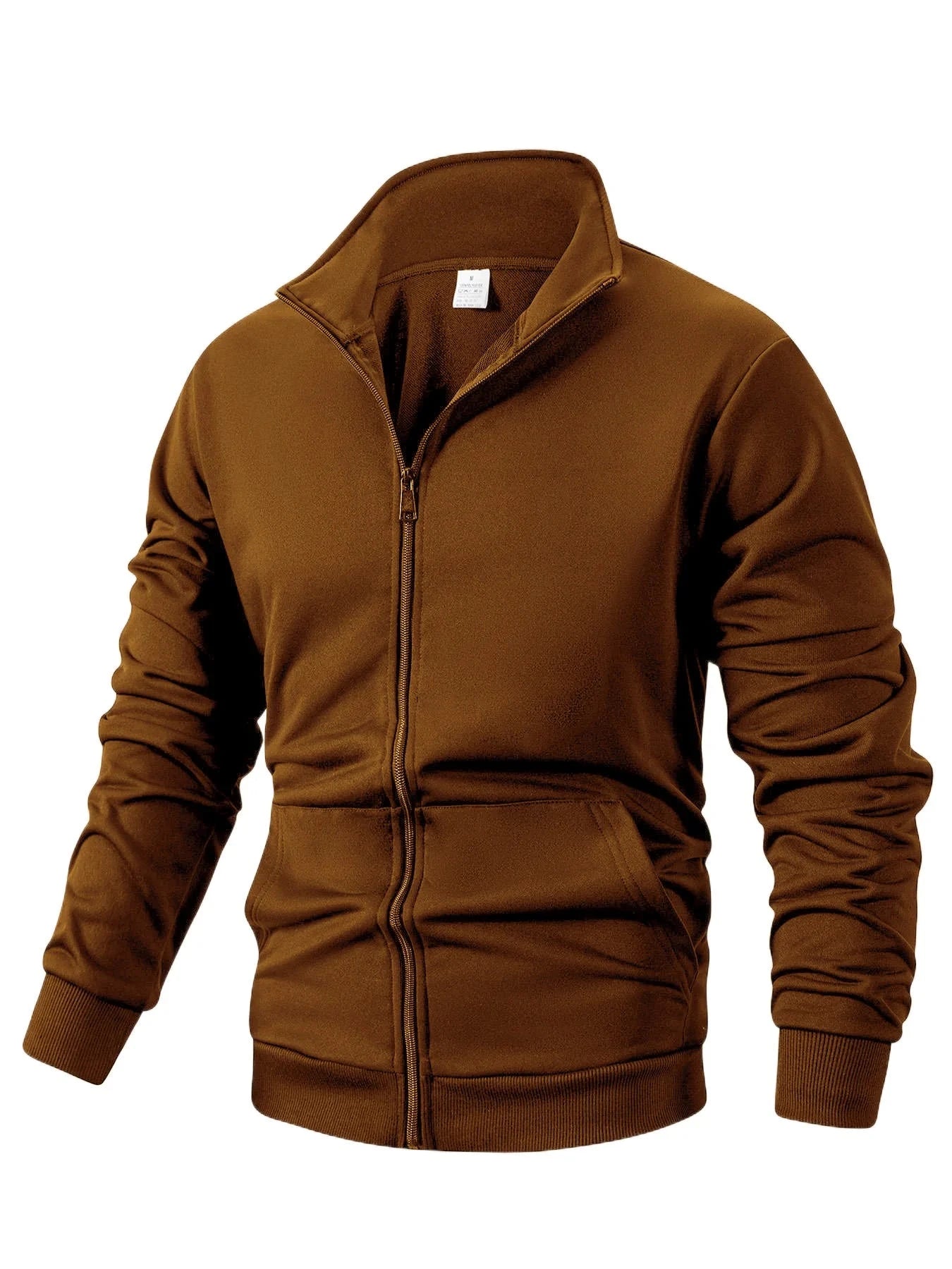 Men's Long Sleeve Zipper Jacket Coats Solid Color Autumn GlowCart