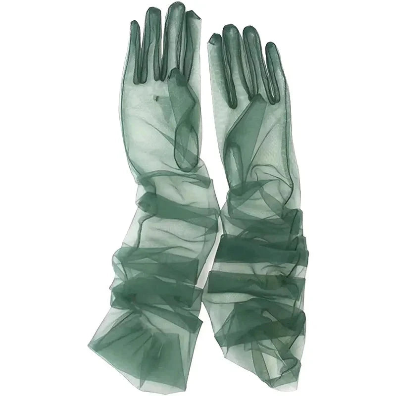 Women's Sexy Transparent Gloves Mesh Tulle Extra Long Gloves GlowCart