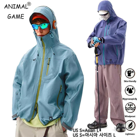 Men's Rain Jacket Lightweight Windbreaker Cycling Coats with GlowCart