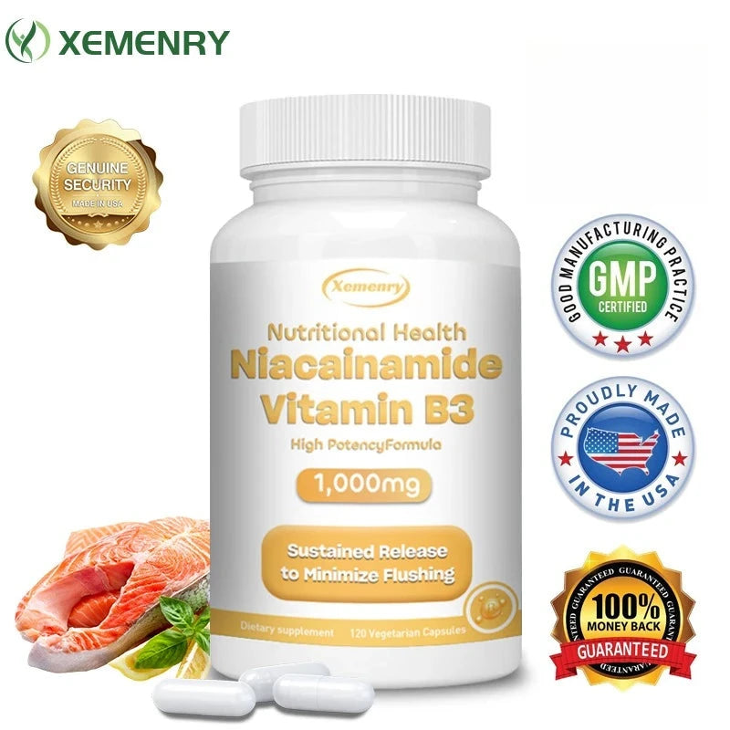 Niacinamide Vitamin B3 Capsules - Supports Skin Cell Health, GlowCart