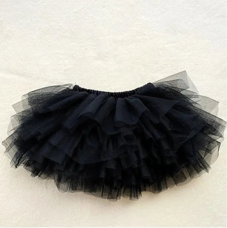 Little Girls Tutu Skirts Black Fluffy Toddler Tulle Princess Ball Gown Pettiskirt Ballet Dance Kids Party/birthday Skirt 1-7T GlowCart