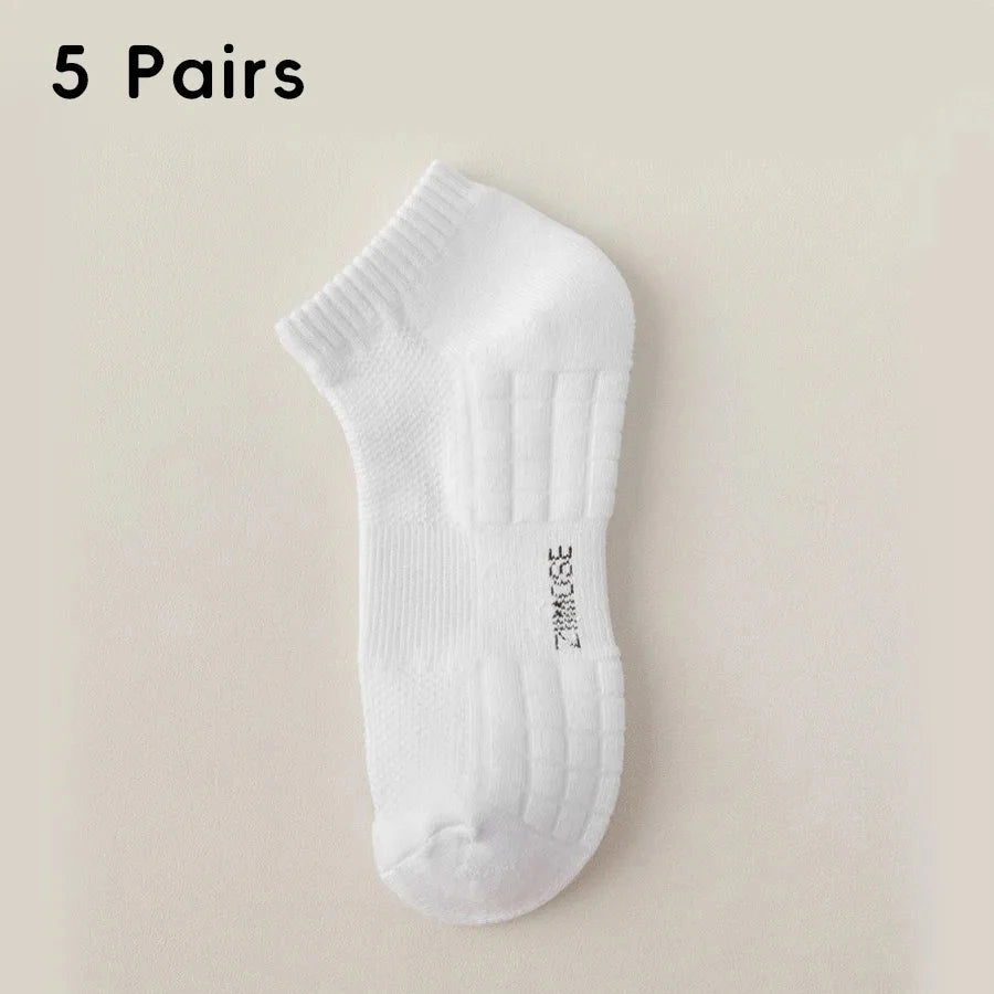 1pc 4pcs 5pcs 10pcs Socks Men's Cotton Spring Towel Bottom with Velvet Mid-tube White Stockings Thickened Sports Basketball Sock GlowCart