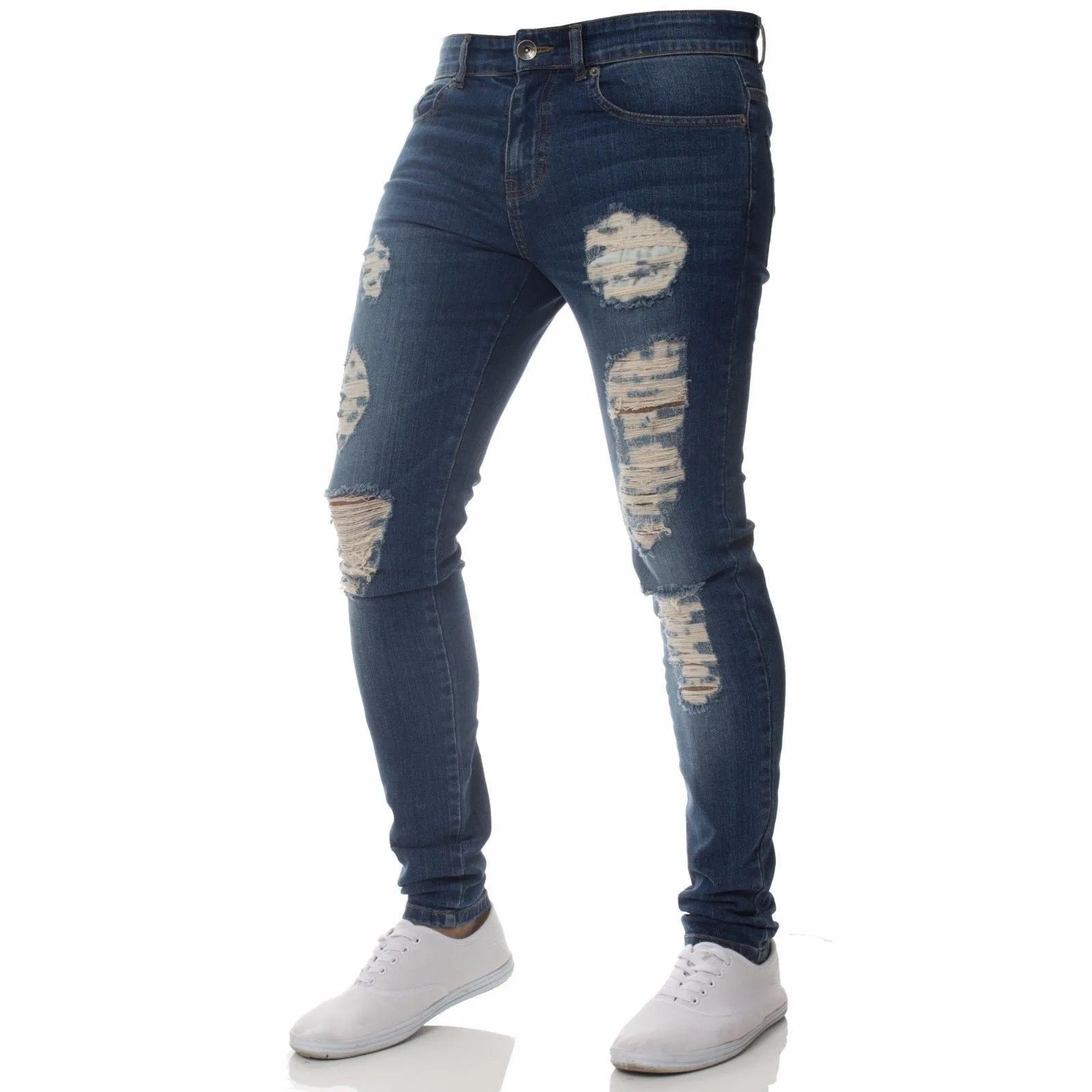 2024 Men Jeans Solid Pockets Stretch Denim Straight Pants Spring Summer Business Casual Trousers Daily Streetwear Men's Clothing GlowCart