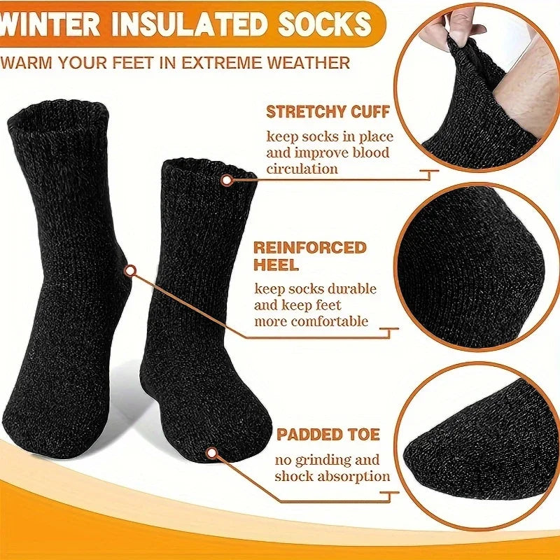 Ultra Thick Wool Socks for Men in Autumn and Winter Thickened with Fleece To Keep Warm and Cold Resistant Gift for Long Socks GlowCart