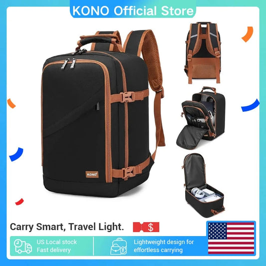 Kono Cabin Bag 40x20x25 for Ryanair Underseat Travel GlowCart
