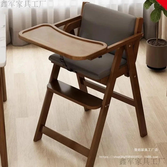 Pure Solid Wood Children’s Dining Chair Baby Foldable Dining Chair for Home Dining Table Simple Baby Chair for Eating Andgrowing GlowCart