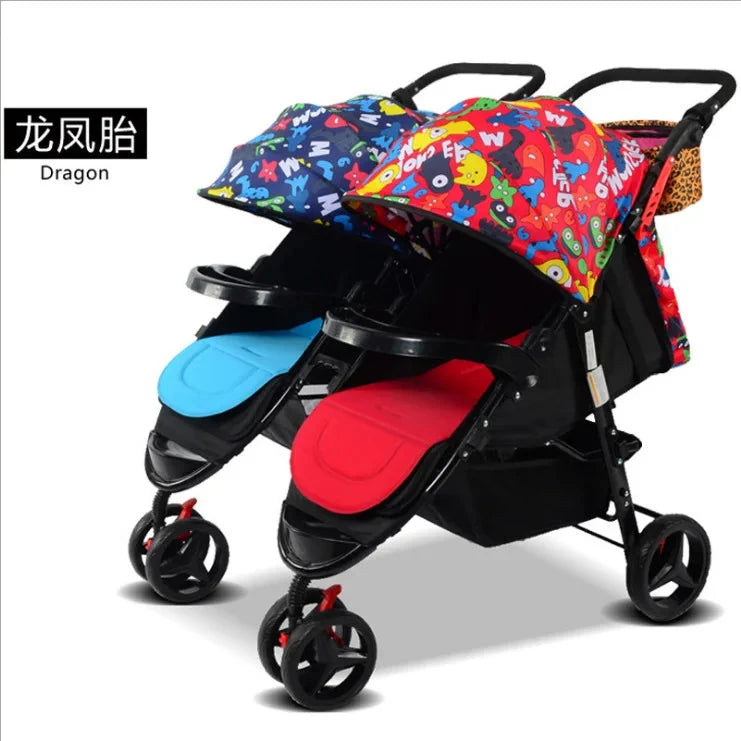 2025 Twin Baby Stroller Separable and Combinable, Foldable Stroller Enlarged and Widened, High-view Baby Stroller GlowCart
