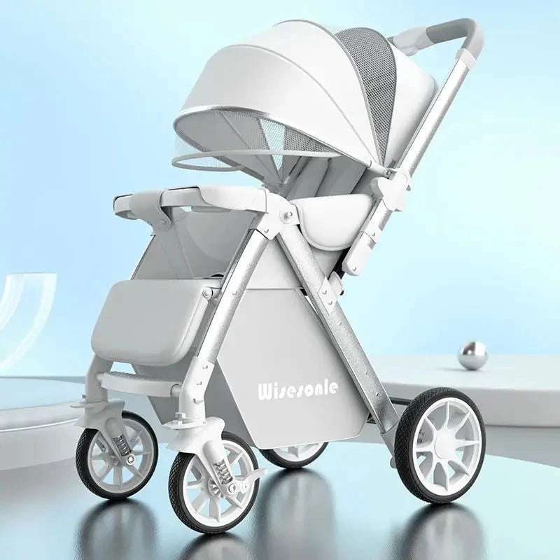 Lightweight baby stroller, high landscape stroller,can sit or lie down in both directions,suitable for babies aged 0-5 years old GlowCart