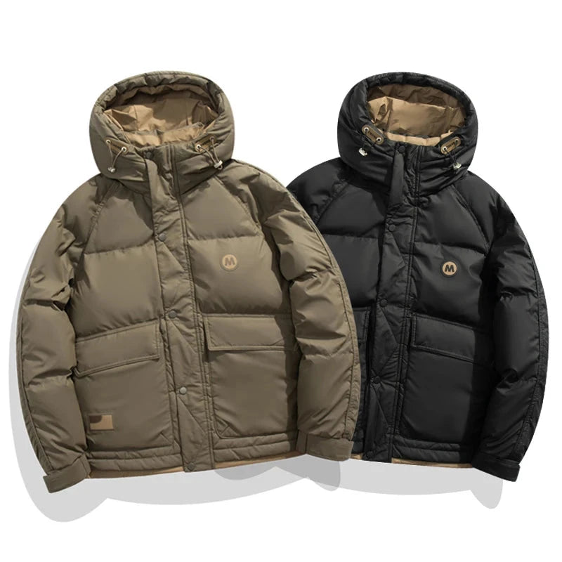 Men Hooded Down Jacket Hip Hop Padding Puffer Outwear Coat GlowCart