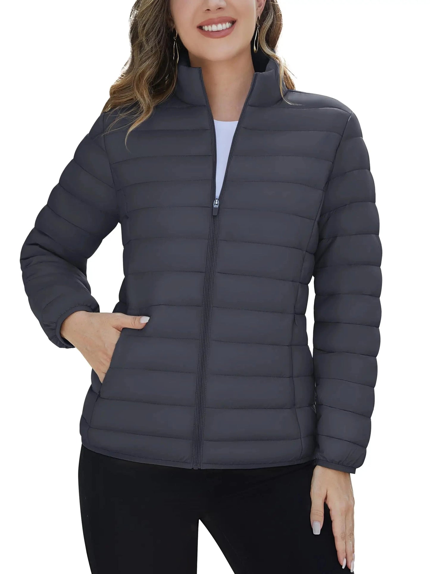 TACVASEN Winter Quilted Puffer Jackets Womens Lightweight GlowCart