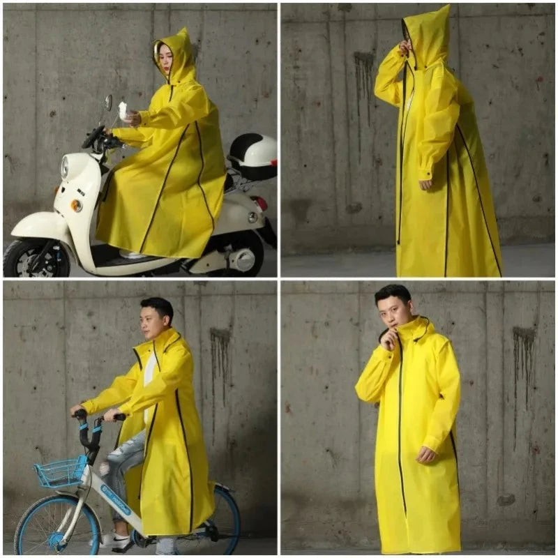 2023  Raincoat Women/Men Zipper Hooded Poncho Motorcycle GlowCart