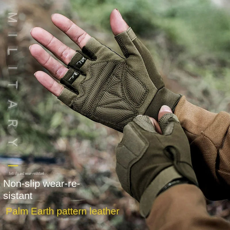 Tactical Gloves for Men and Women Half Finger Outdoor Mountaineering and Cycling Wear-resistant Breathable Riding Gloves GlowCart