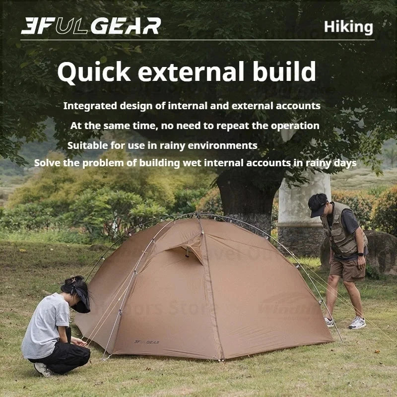 3F UL GEAR Taiji3 Camping Tent Nylon 3 Multi-Person Portable GlowCart