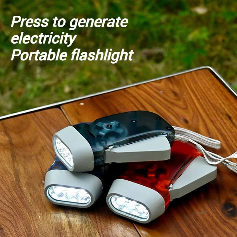 Outdoor Self-Powered Dynamo Flashlight Camping Hiking Hand GlowCart