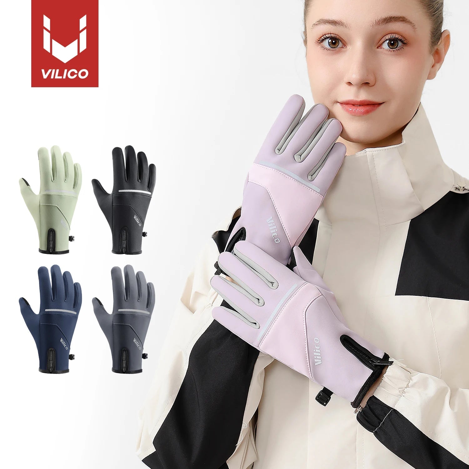 Winter Gloves Men Cycling Bike Women Thermal Fleece Cold Wind Waterproof Touch Screen Bicycle Warm Outdoor Running Skiing Mitten GlowCart