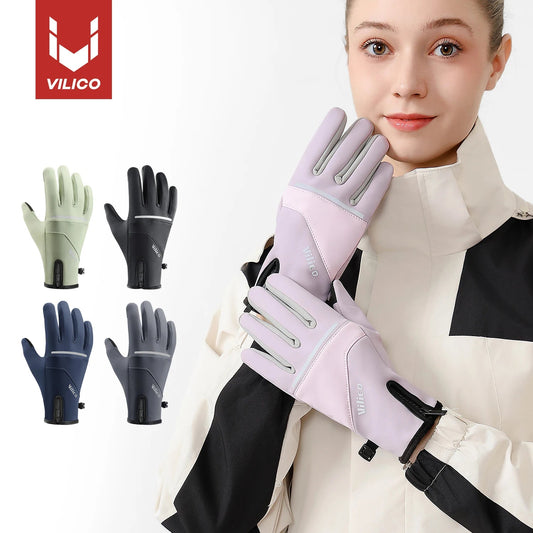 Winter Gloves Men Cycling Bike Women Thermal Fleece Cold Wind Waterproof Touch Screen Bicycle Warm Outdoor Running Skiing Mitten GlowCart