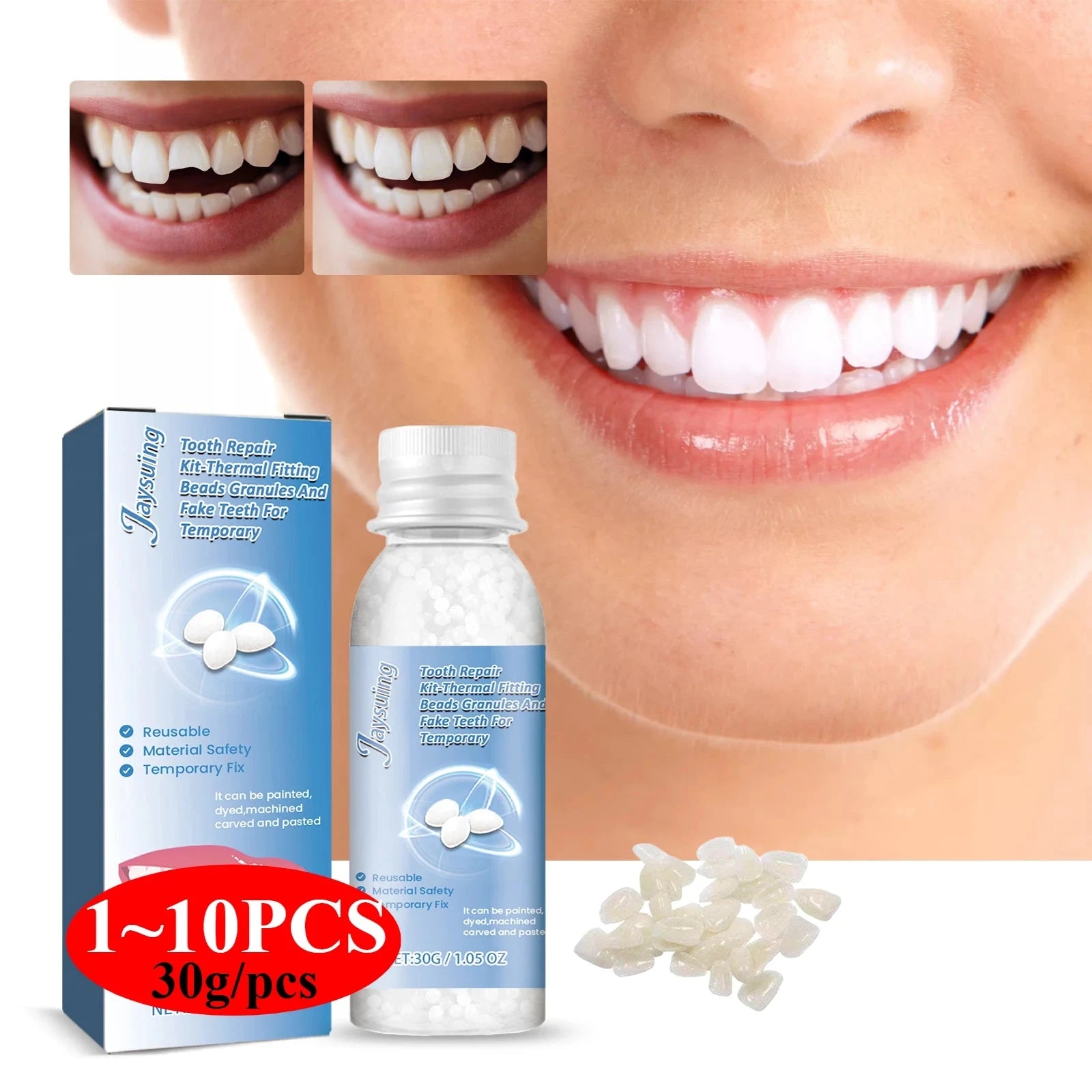 30g Temporary Tooth Repair Moldable Teeth And Gaps False GlowCart