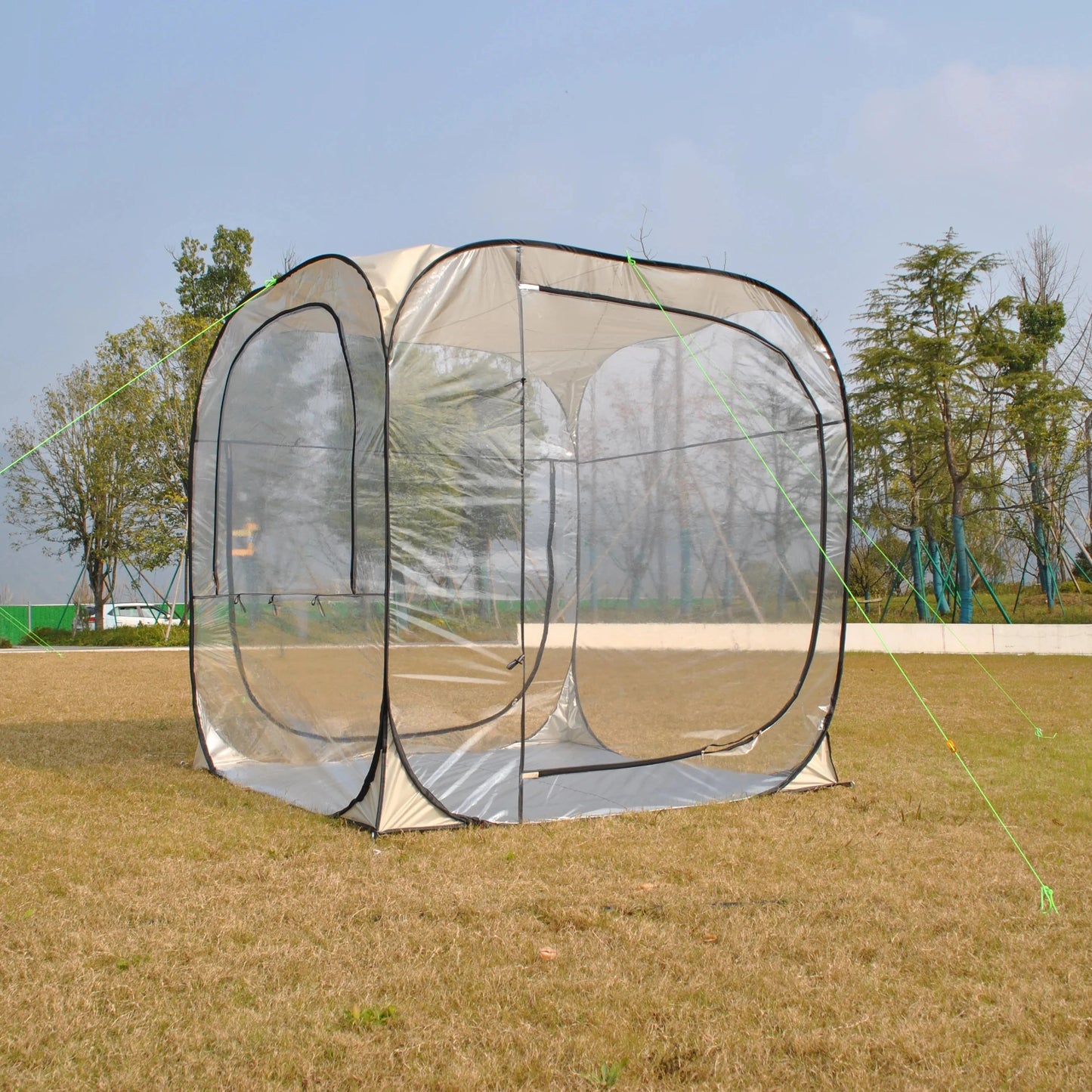 Patio Gazebo Transparent PVC Room, 4 Person Pop up Outdoor GlowCart