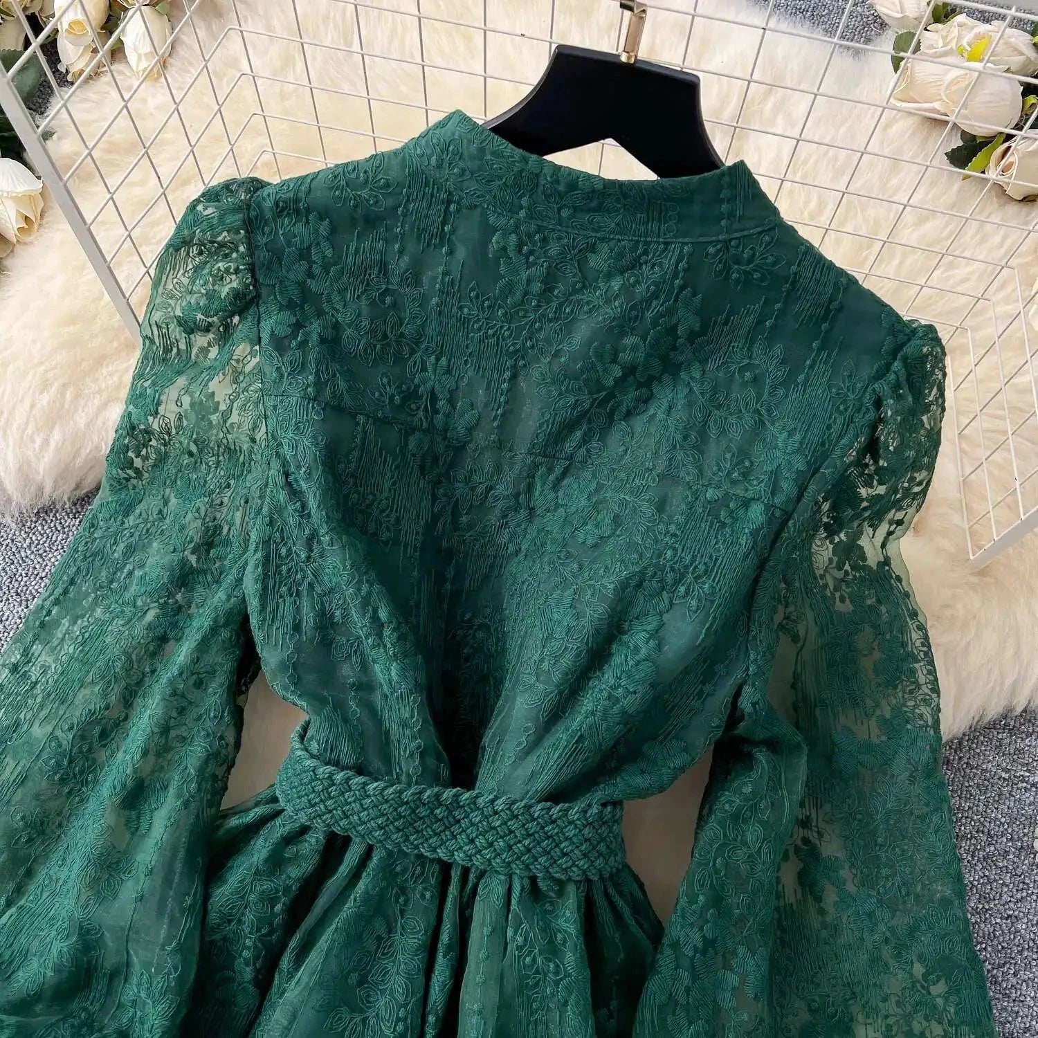 Luxury Embroidery Formal Dresses Women Summer Autumn Lantern GlowCart