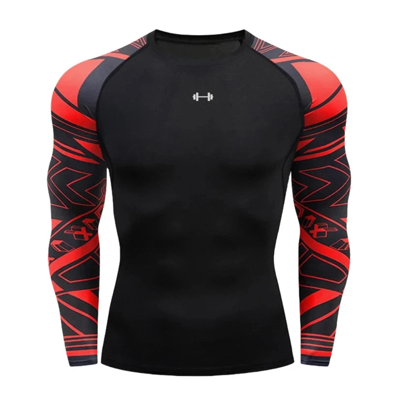 Gym Compression Dry Fit Men's Long Sleeves Fitness T-shirt Spring And Autumn Outdoor Sports Running Tees Sportswear Tops T-shirt GlowCart