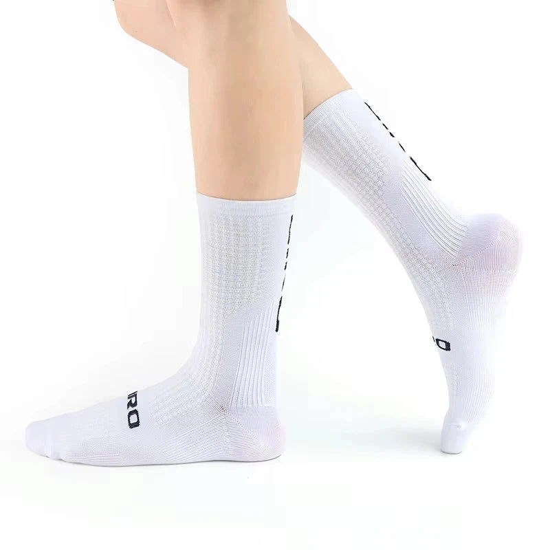 GIR0 5pairs 2026 New Cycling Socks Bike Nurse Compression Road Bike Running Mtb Knee-high White Sports Funny Brand Black GlowCart