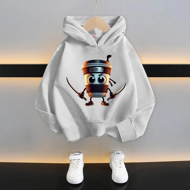 Italian Brainrot Kids Hoodie Funny Cartoon Graphic Thin Sweatshirts Tung Tungtung Sahur Casuals Long Sleeves Tops Boys Clothes GlowCart