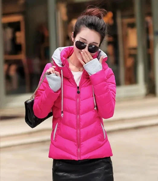 clothes Winter XXXL Jacket Women hooded Solid Color Short GlowCart