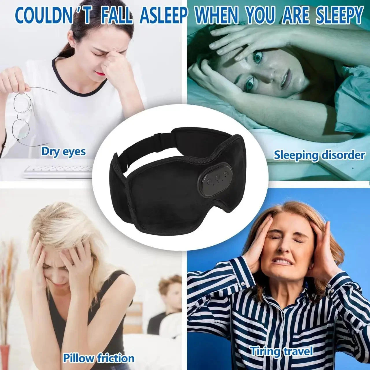 Bluetooth Eyemask, Wireless Bluetooth Headphones Sleep GlowCart