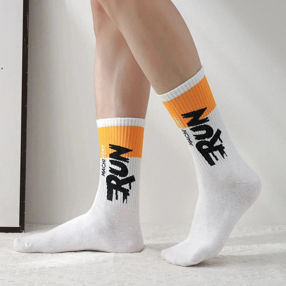 5Pairs/Lot Organic Cotton Men Socks Running Sports Socks Skateboard Casual Fashion Basketball Socks Fitness Breathable socks man GlowCart