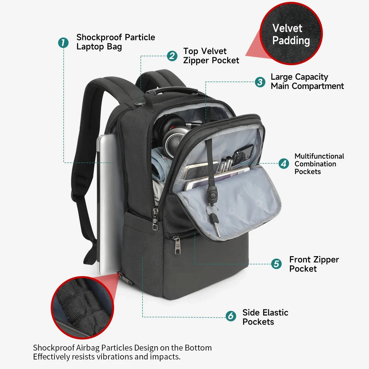 Tigernu Travel Backpacks For Men 15.6 17 19'' Laptop GlowCart