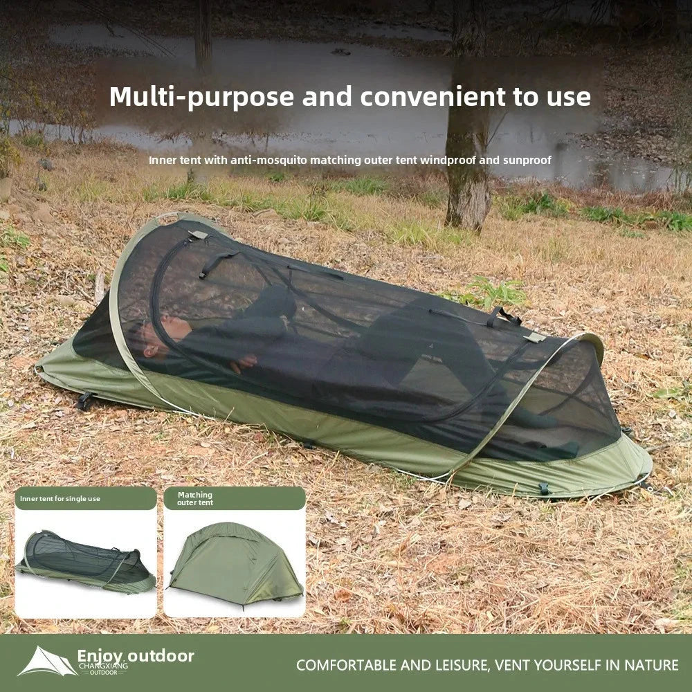 Outdoor Hiking Tent Single Quick Open Anti-mosquito Field GlowCart