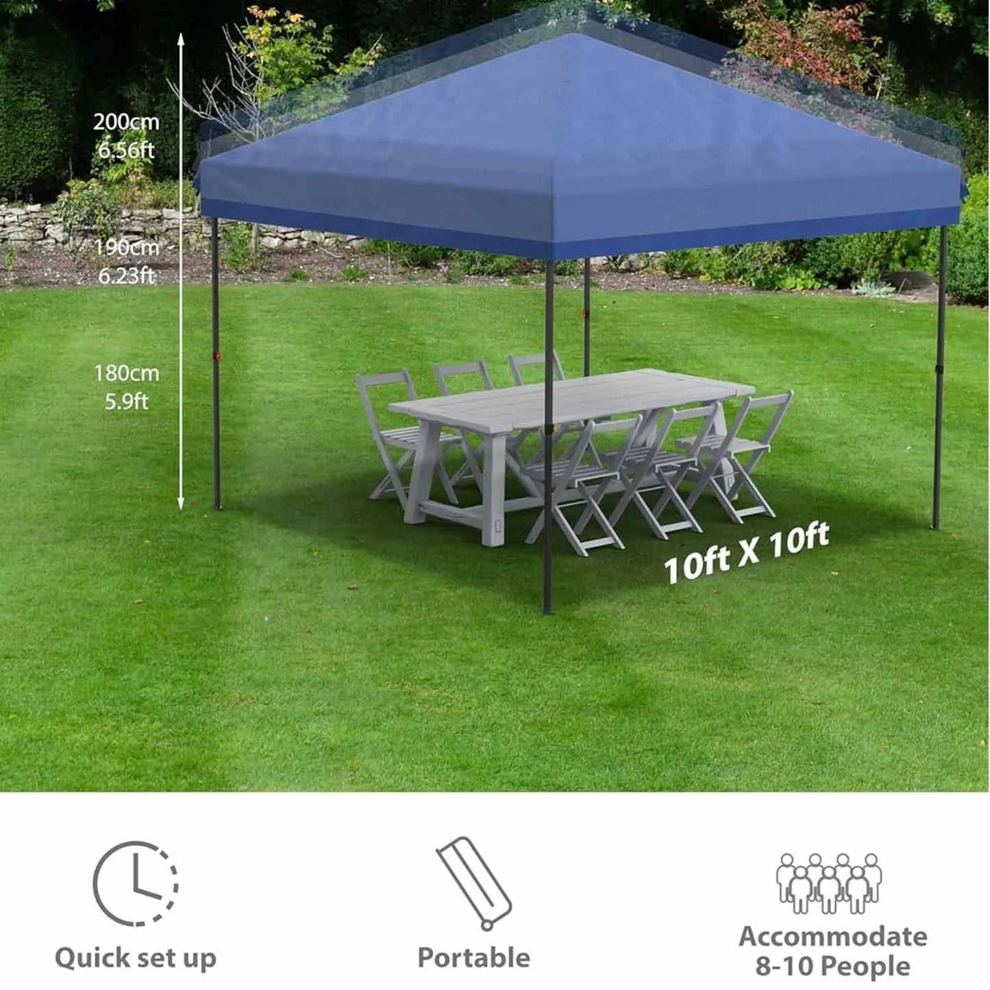 10x10 FT Pop Up Canopy Tent Outdoor Canopy Heavy Duty GlowCart