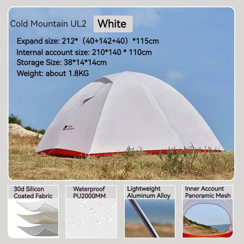 MOBI GARDEN Cold Mountain UL1/2 Ultralight Hiking 1/2 Person GlowCart